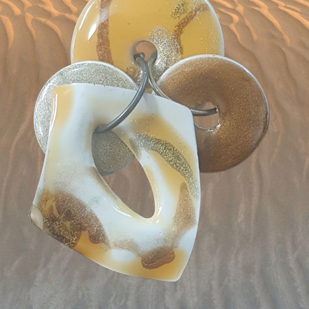 Abstract Glass Wall Art In Gold And Silver